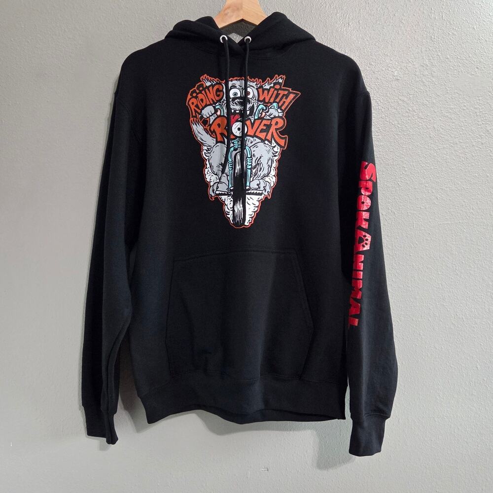 NWOT Port & Company Pullover Hoodie Sweatshirt, SpokAnimal Riding with Rover